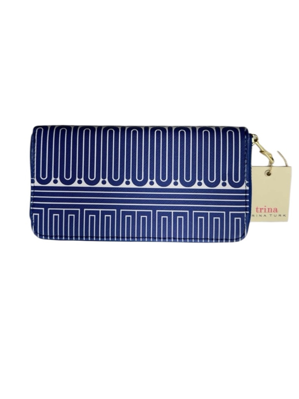 Trina Turk Floral Zip-Around Wallet in Geo Blue
